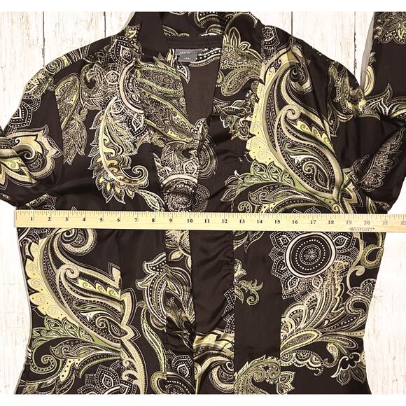 Ann Taylor Pure Silk Paisley Button Up Blouse 14 - Picture 5 of 7